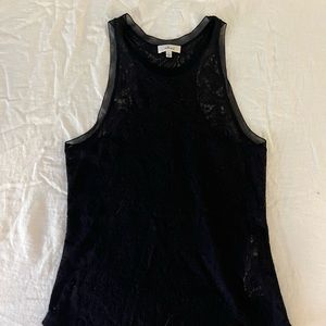 Aritzia Wilfred black lace racer back tank